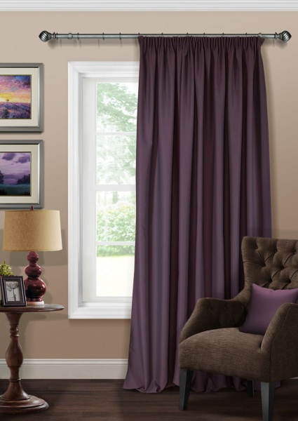 Штора на тесьме Блэкаут "Blackout-S" 200х300 серо-фиолетовый