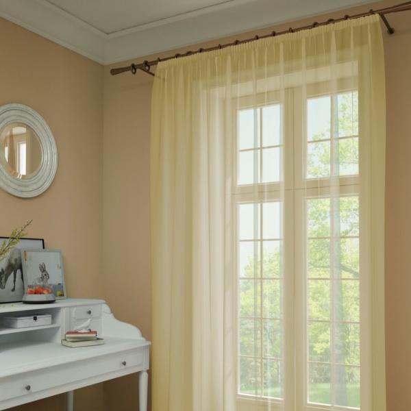 Тюль на тесьме 300х285 см Pastel цвет абрикосовый Тюль на тесьме 300х285 см Pastel цвет абрикосовый