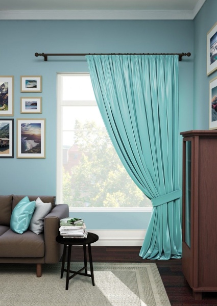 Портьера на тесьме Авери Avery 200х280 бирюзовый
