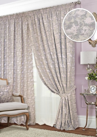 Комплект штор на тесьме "Fog" 2 шт 200х270, тюль 450х270 серо-розовый