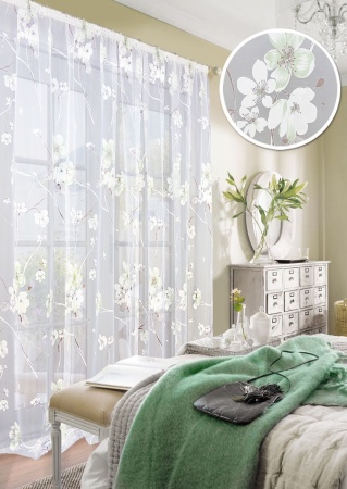 Тюль на тесьме "Сакура Sakura - XL" 600х265 белый