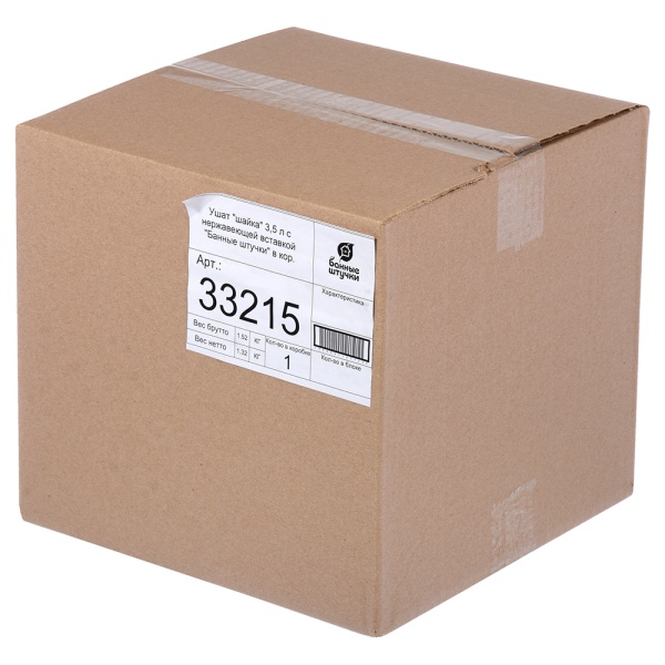 Ушат "шайка", 3,5 л, с нержавеющей вставкой, липа "Банные штучки"