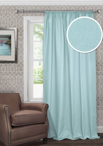 Портьера для спальни Хоста Hosta 140x280 голубой