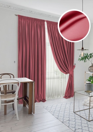 Комплект штор "Lindor-SH" 2 шт 220х270, тюль 450х270 красный
