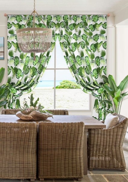 Комплект штор для кухни "Flavora" 272х175 зеленый