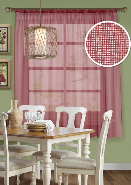 Basicos-M, штора для кухни 285х175 красный