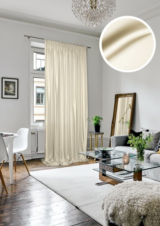 Портьера на тесьме "Lindor-SH" 200х280 бежевый Портьера на тесьме "Lindor-SH" 200х280 бежевый