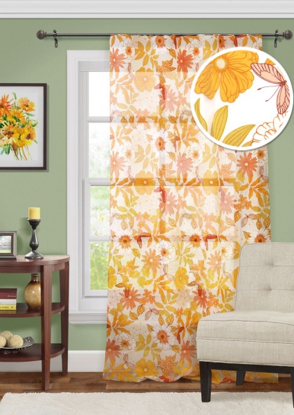 Тюль на тесьме "Румба Rumba-M" 300х275 оранжевый