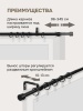 Карниз для штор, от 96 до 345 см сборный, телескопический, диаметр 16/19 мм, черный