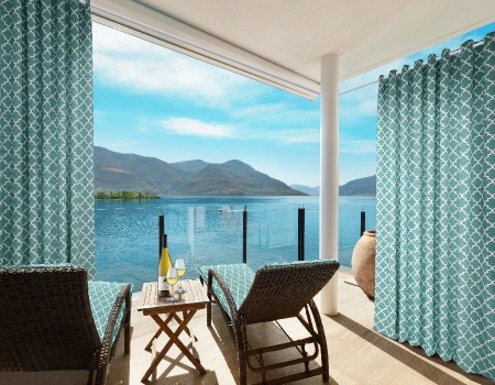 Штора на люверсах, "Morocco" 276х270 синий