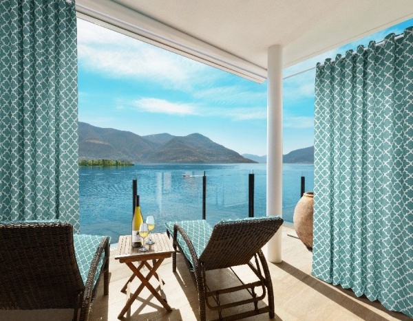 Штора на люверсах, "Morocco" 276х270 синий