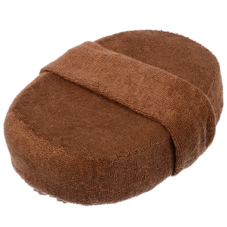 Мочалка из рами, объемная, овальная с хлопком, 10х15х5 см, medium, для бани и сауны "Банные штучки"