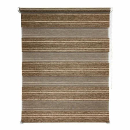 Рулонные шторы день ночь УЮТ Манчестер цвет коричневый