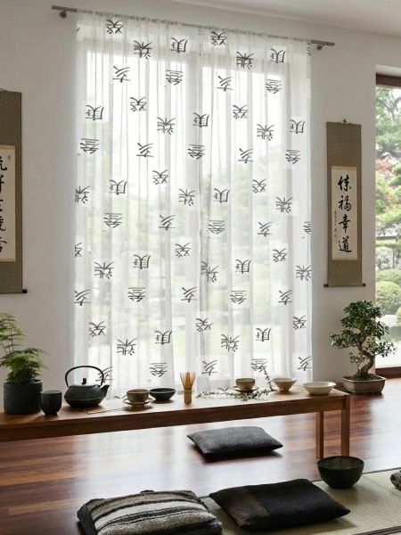 Тюль на кулиске 160х273 см Kyoto цвет белый