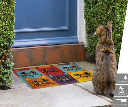 Коврик Vortex кокосовый ворс 35х60 Котики