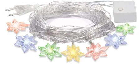 Электрогирлянда светодиодная Vegas Цветочки мультиколор 10 м