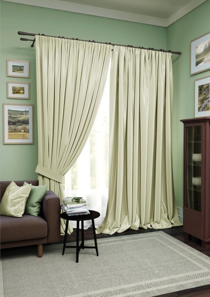 Комплект штор "Авери Avery" 2 шторы 220х270, тюль 450х270 бежевый
