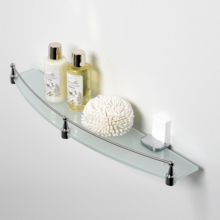 Полка стеклянная с бортиком Leine K-5044WHITE