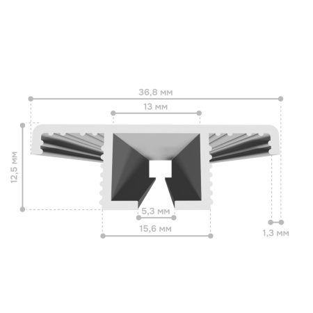 Алюминиевый карниз однорядный, скрытый для гипсокартона, 3 м