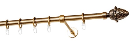 Карниз однорядный гладкий ∅20мм, латунь, 400 см, Кедр Карниз однорядный гладкий ∅20мм, латунь, 400 см, Кедр