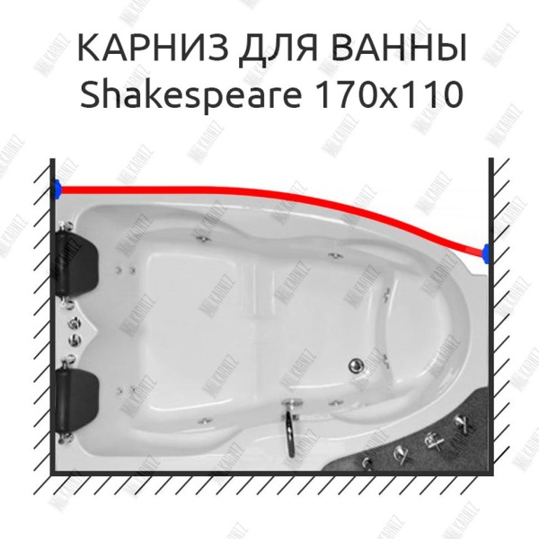 Карниз для ванны Royal Bath SHAKESPEARE Передний борт 170х110 Усиленный 25 мм