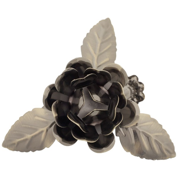 Клипса для штор Цветок с листьями, Золото антик