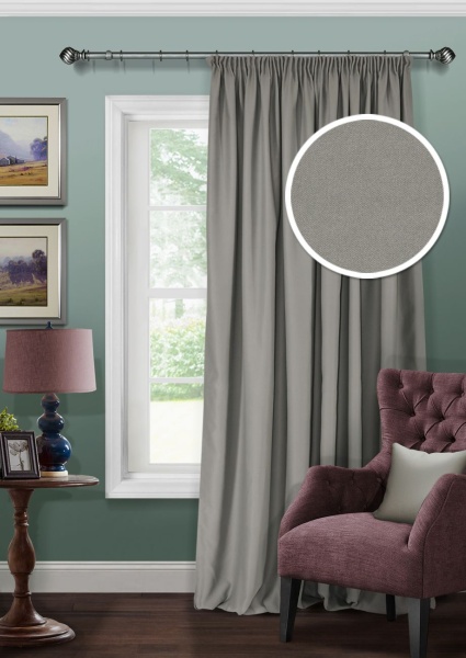 Штора на тесьме Блэкаут "Blackout-S" 200х270 серый