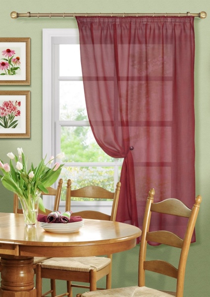 Штора для кухни Basicos 135х170 красный