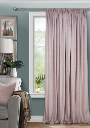 Штора на тесьме 200х270 Pudra с подхватом цвет нежно-розовый