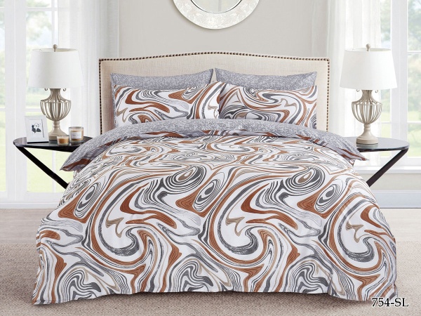 Cleo сатин набивной "Satin Lux" дуэт 145*215 цвет мультиколор 1