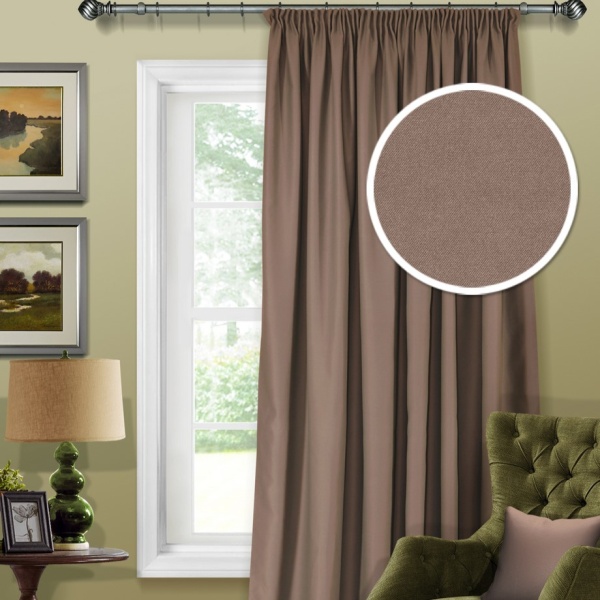 Штора на тесьме Блэкаут "Blackout-S" 200х270 коричневый