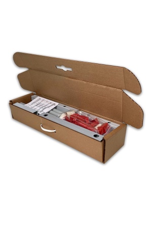 Стеллаж одноярусный В-132, серый/красный