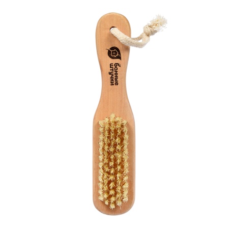 Щетка деревянная двусторонняя, с пемзой, 18 см, для бани и сауны "Банные штучки"