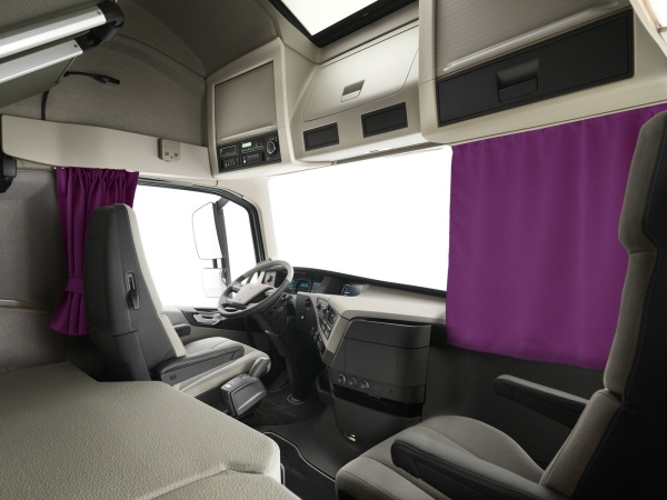 Комплект автоштор и карниза на лобовое-боковое стекло Blackout - auto LK 480х100 (цвет: Фиолетово-сиреневый)