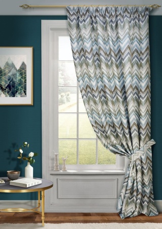 Штора на тесьме "Groza" 146х270 голубой