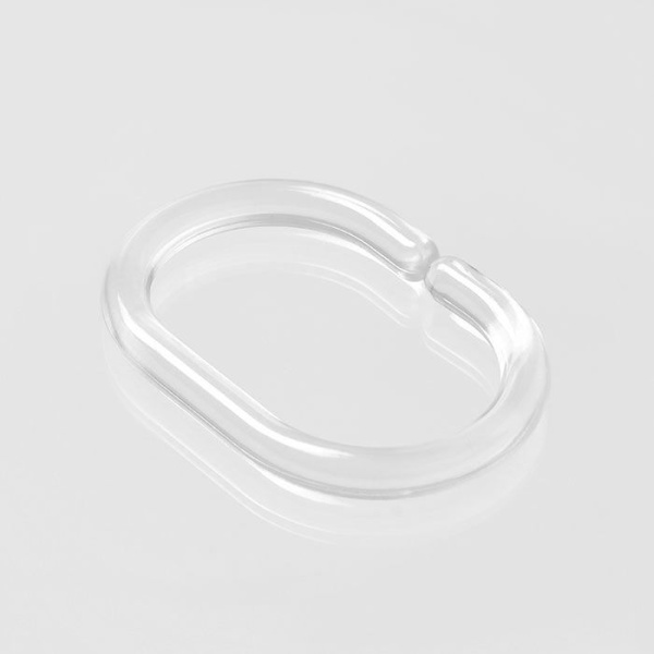 Кольца для шторы в ванную комнату С-образные, прозрачные, 12 шт
