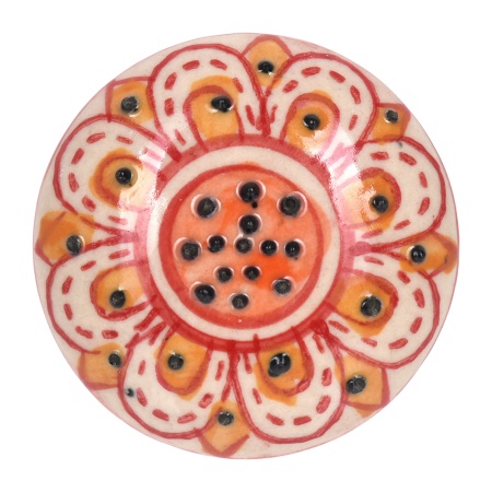 Ручки керамические для мебели Подсолнух оранжевый ручная роспись цвет разноцветный (6 шт)