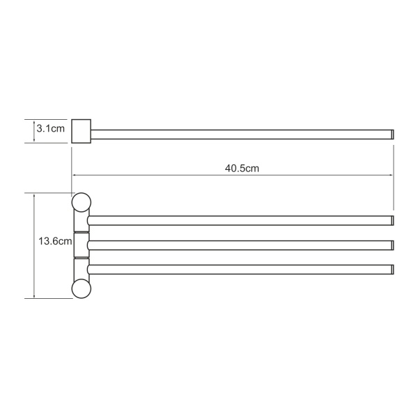  Держатель полотенец тройной K-1033POLISHED GOLD