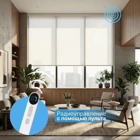 Автоматическая рулонная штора plain, белый, 180x200