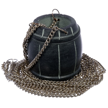 Испаритель из камня "Бочонок", 6х4х4 см, цепочки 3 шт по 100 см, для бани и сауны "Банные штучки"