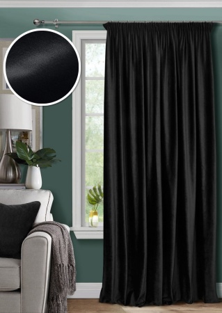 Штора на тесьме 200х270 Pudra с подхватом цвет черный