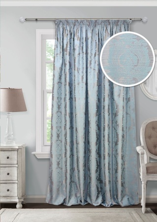 Штора на тесьме 220х270 см Vera с подхватом цвет голубой