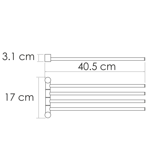 Держатель полотенец четверной K-1034BLACK