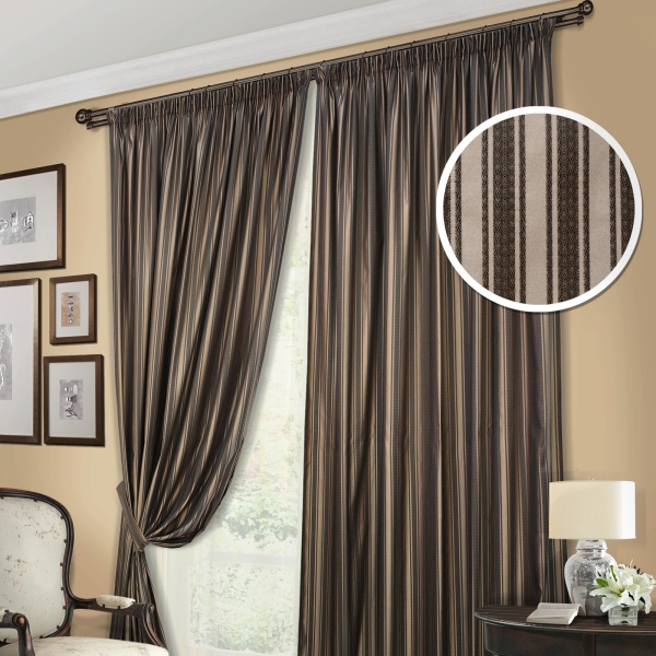 Комплект штор "Briksent-S" 2 шторы 220х270, тюль 450х270 темно-коричневый