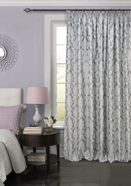 Штора на тесьме 220х270 см Afina с подхватом цвет серый