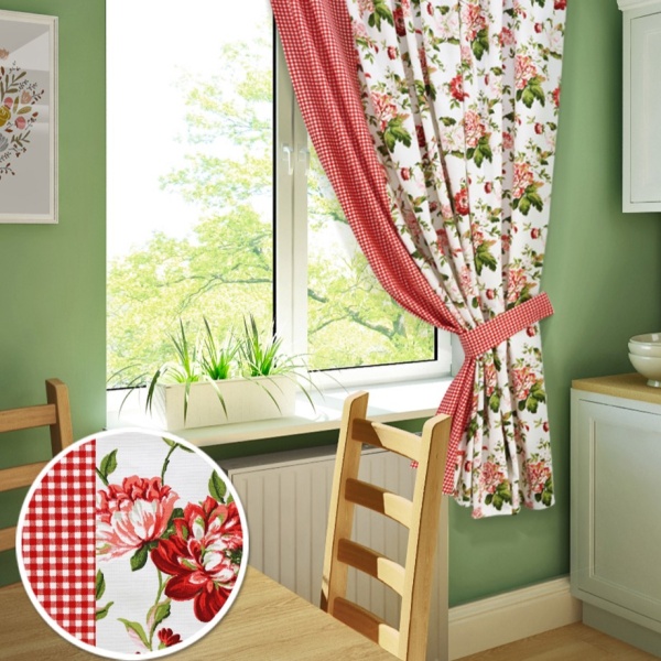 Штора на тесьме "Luly Red" 175x175