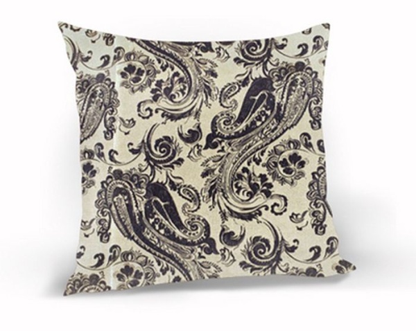 Подушка декоративная на молнии 40х40 см Пейсли Paisley цвет беж