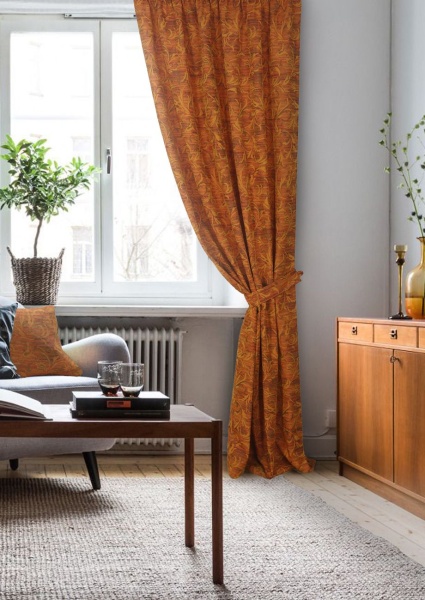 Штора на тесьме 136х270 см Arlanda с подхватом цвет оранжевый