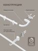 Карниз раздвижной однорядный с закруглением 150-280 см, белый