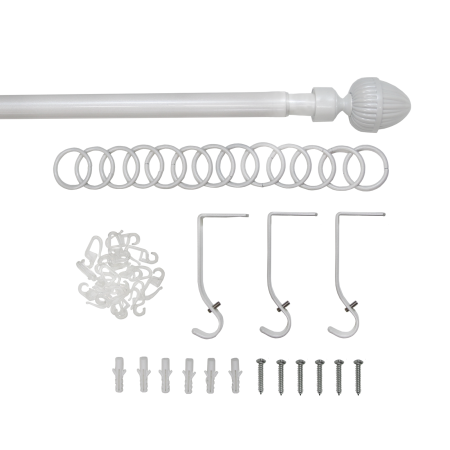 Карниз телескопический однорядный, металл, Орех, Жемчуг, 160-320см